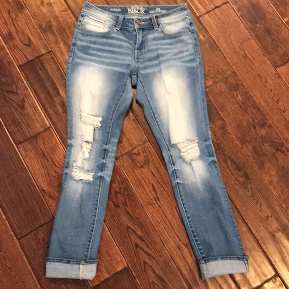 Buckle Denim - Buckle Black ankle straight distressed jeans 26